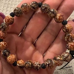 Cloisonne & black Lava bracelet